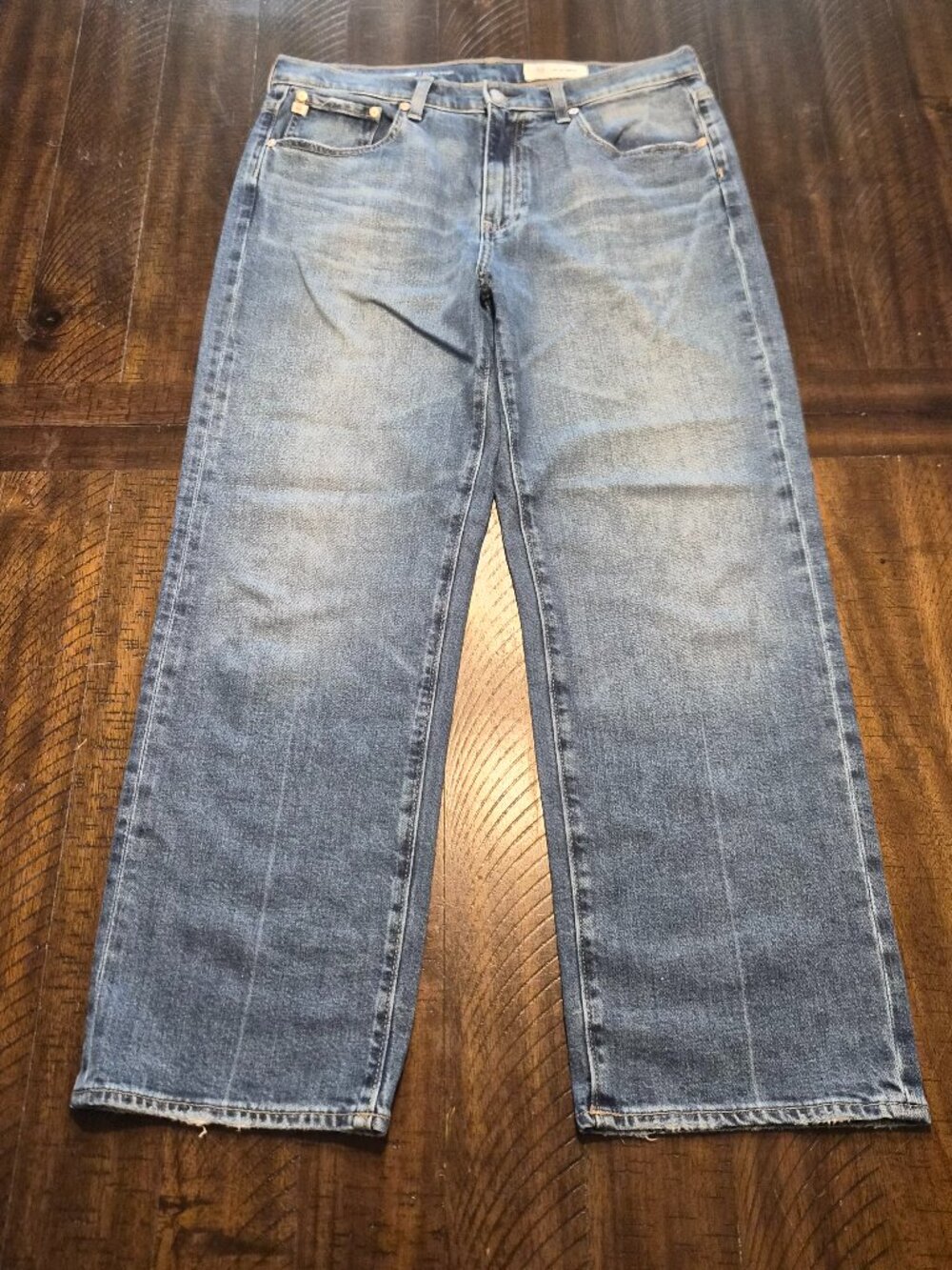 AG Adriano Goldschmied Brinley Crop Jeans Womens 29 Blue Mid Rise Straight G876